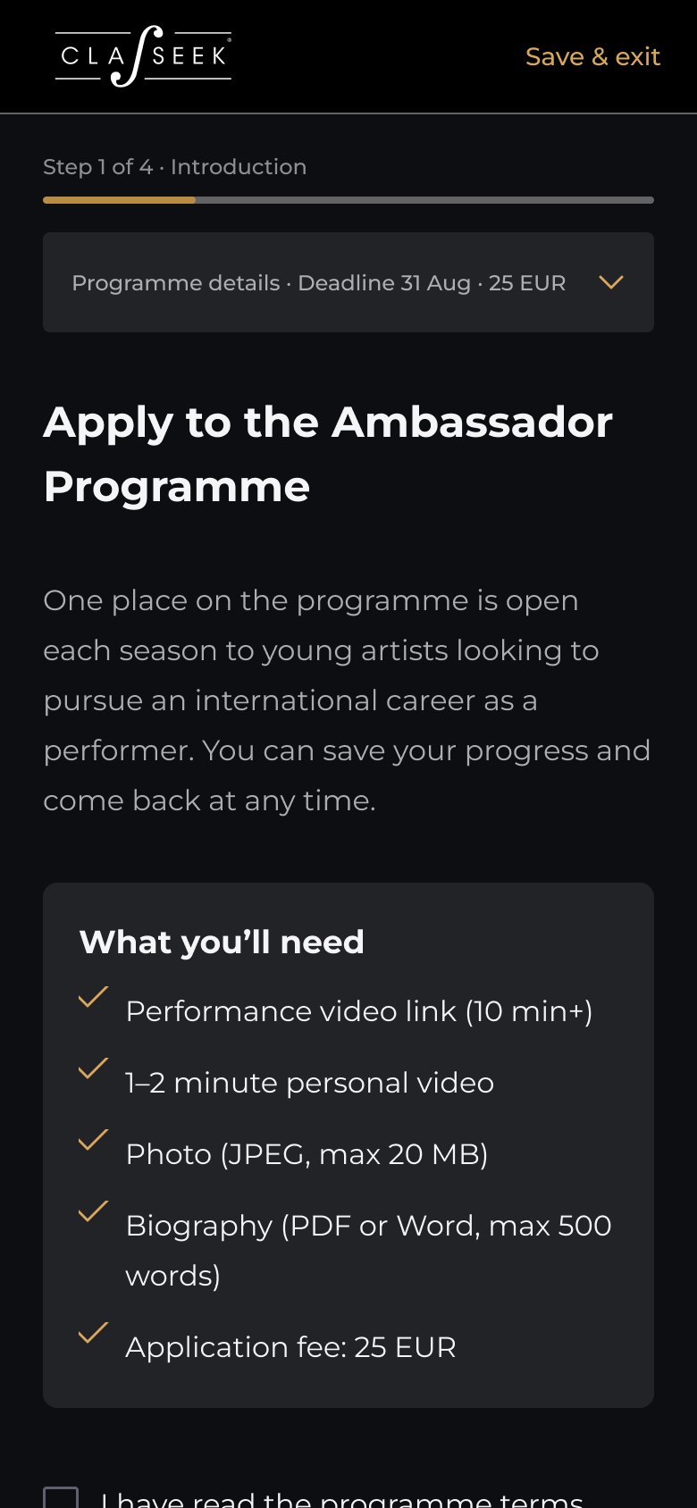 Step 1 on mobile.